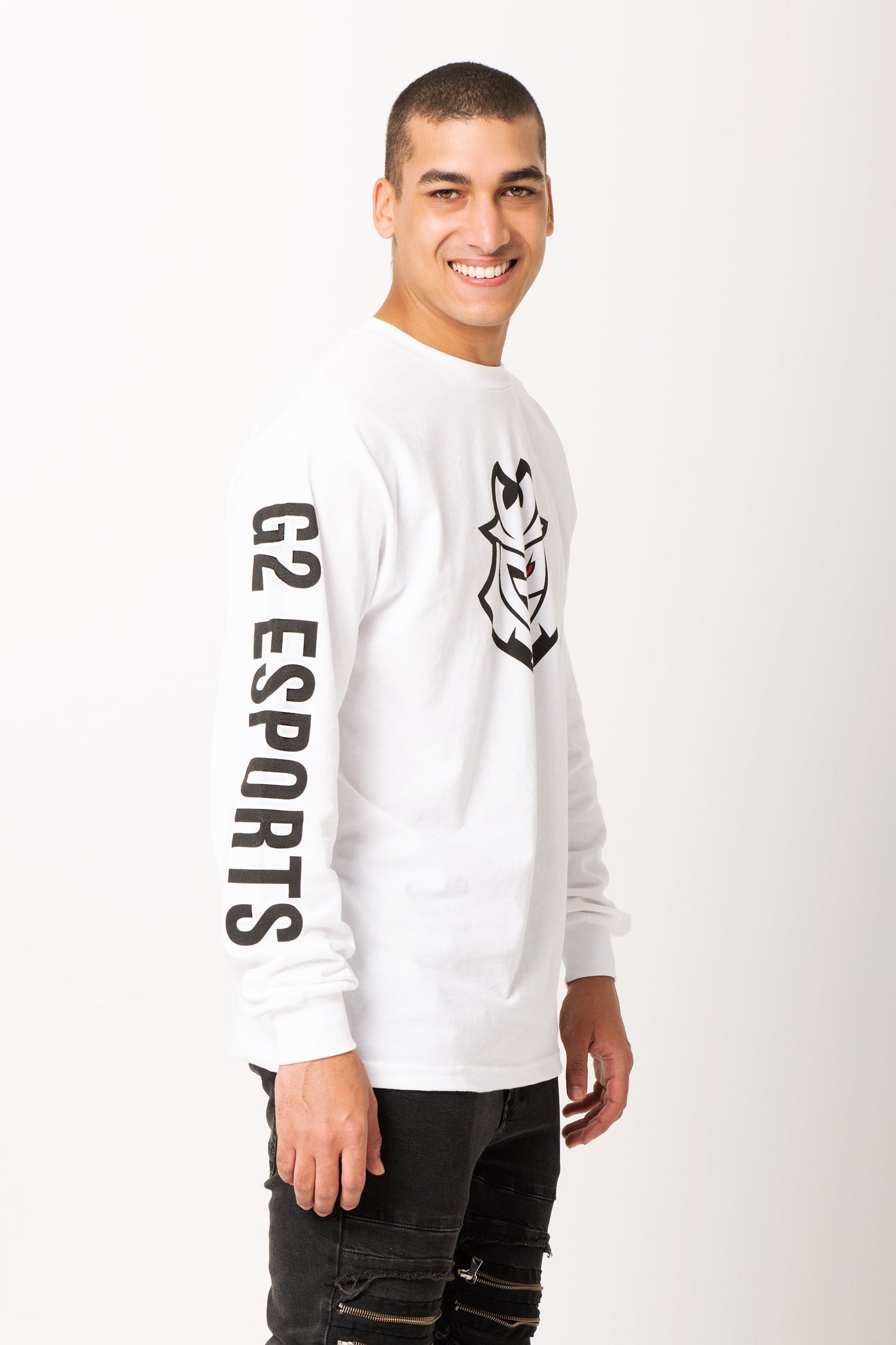 G2 Esports エッセンシャル ロングスリーブ Tシャツ（ホワイト）